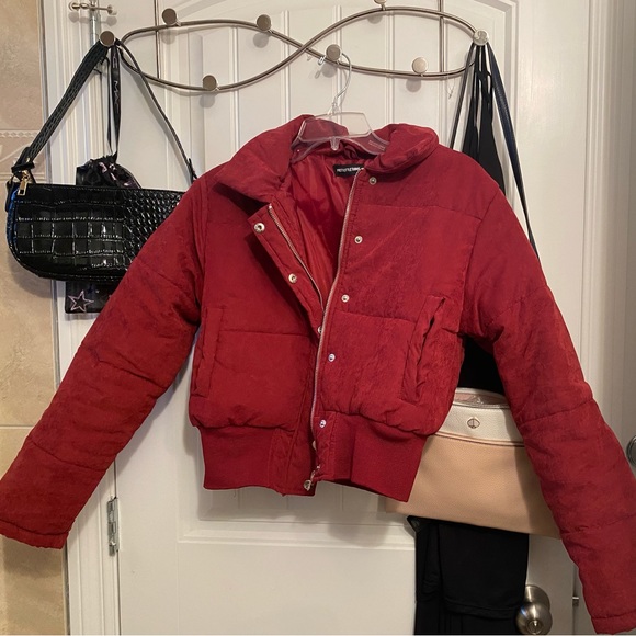 Prettylittlething Peach Skin Puffer Jacket Size US 4 (Small) - Picture 3 of 5